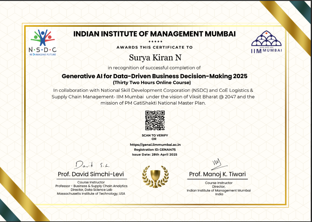 Gen AI for Data-Driven Business Decision - IIM Mumbai