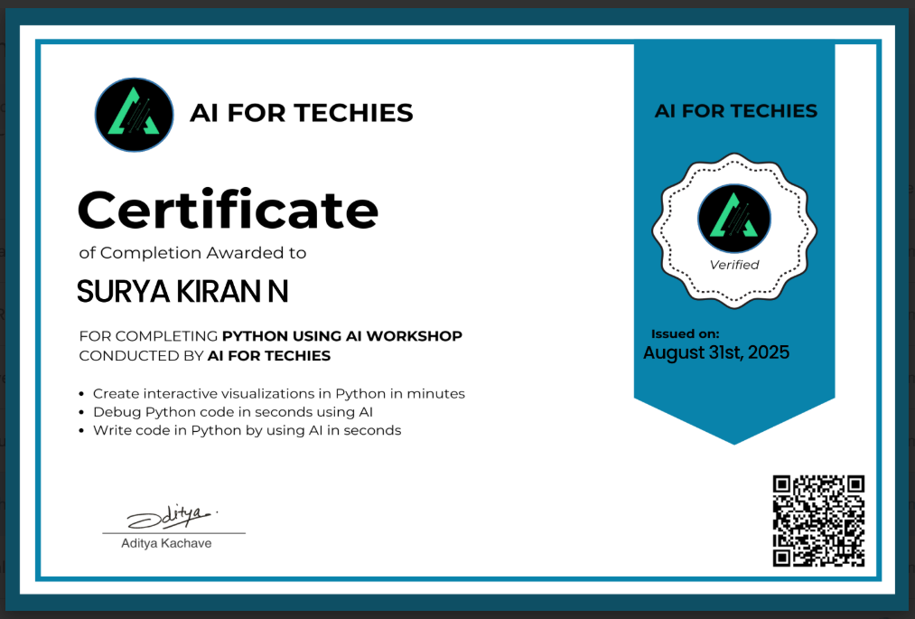 Python Using AI - AI For Techies